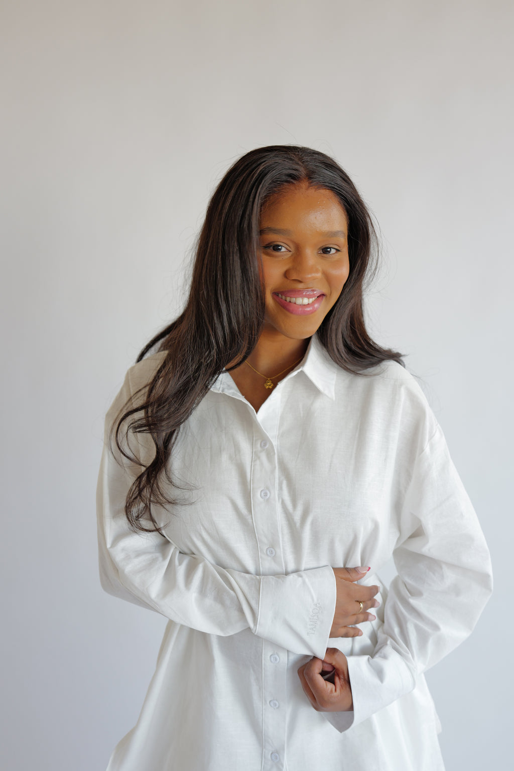 ZURI - Ensemble à jupe en lin Marine/Blanc