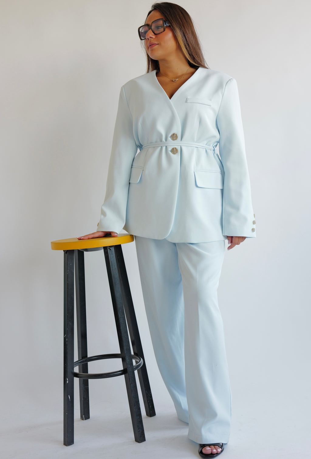 NARÉ - Ensemble Tailoring Ceinturé Baby Blue