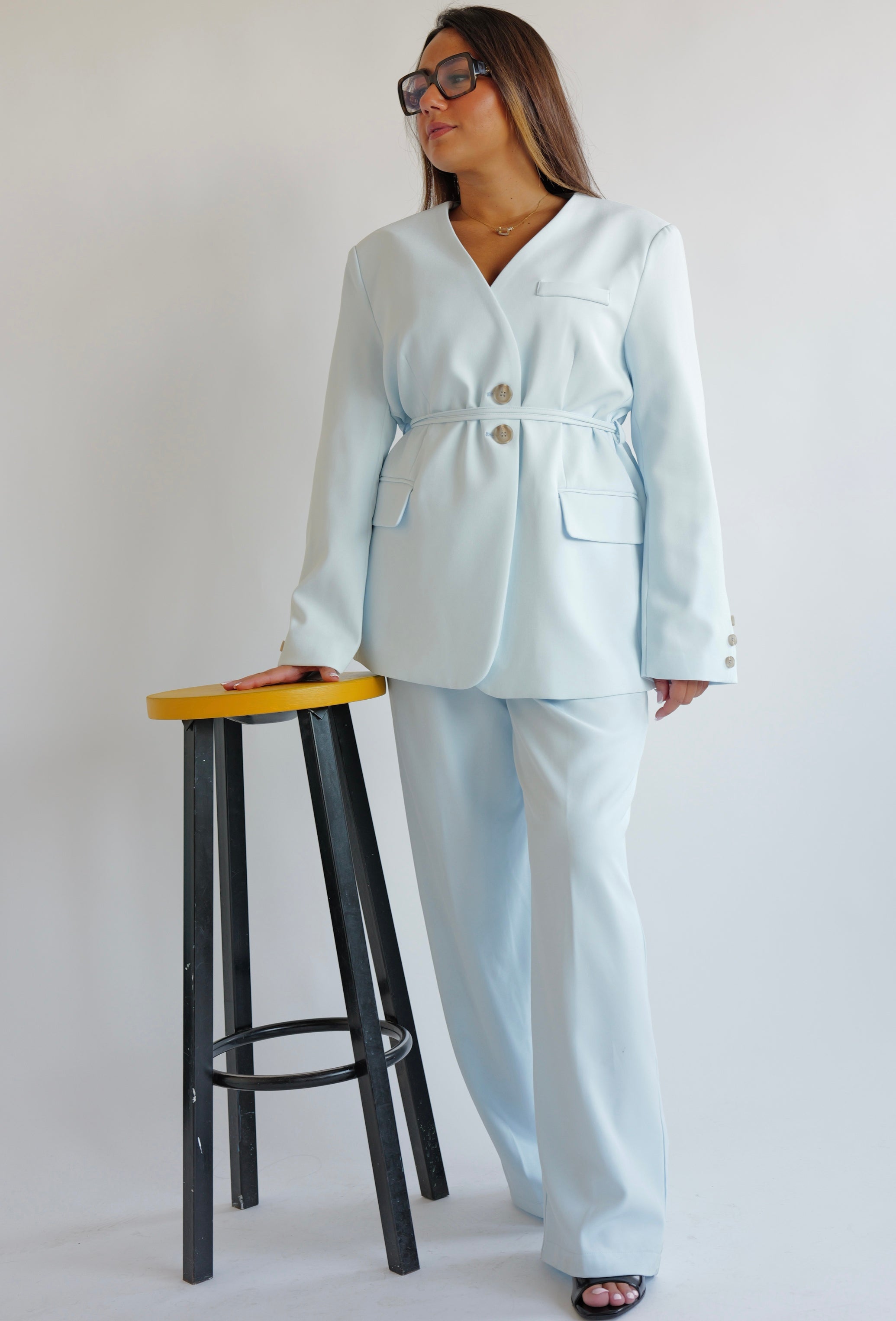 NARÉ - Ensemble Tailoring Ceinturé Baby Blue