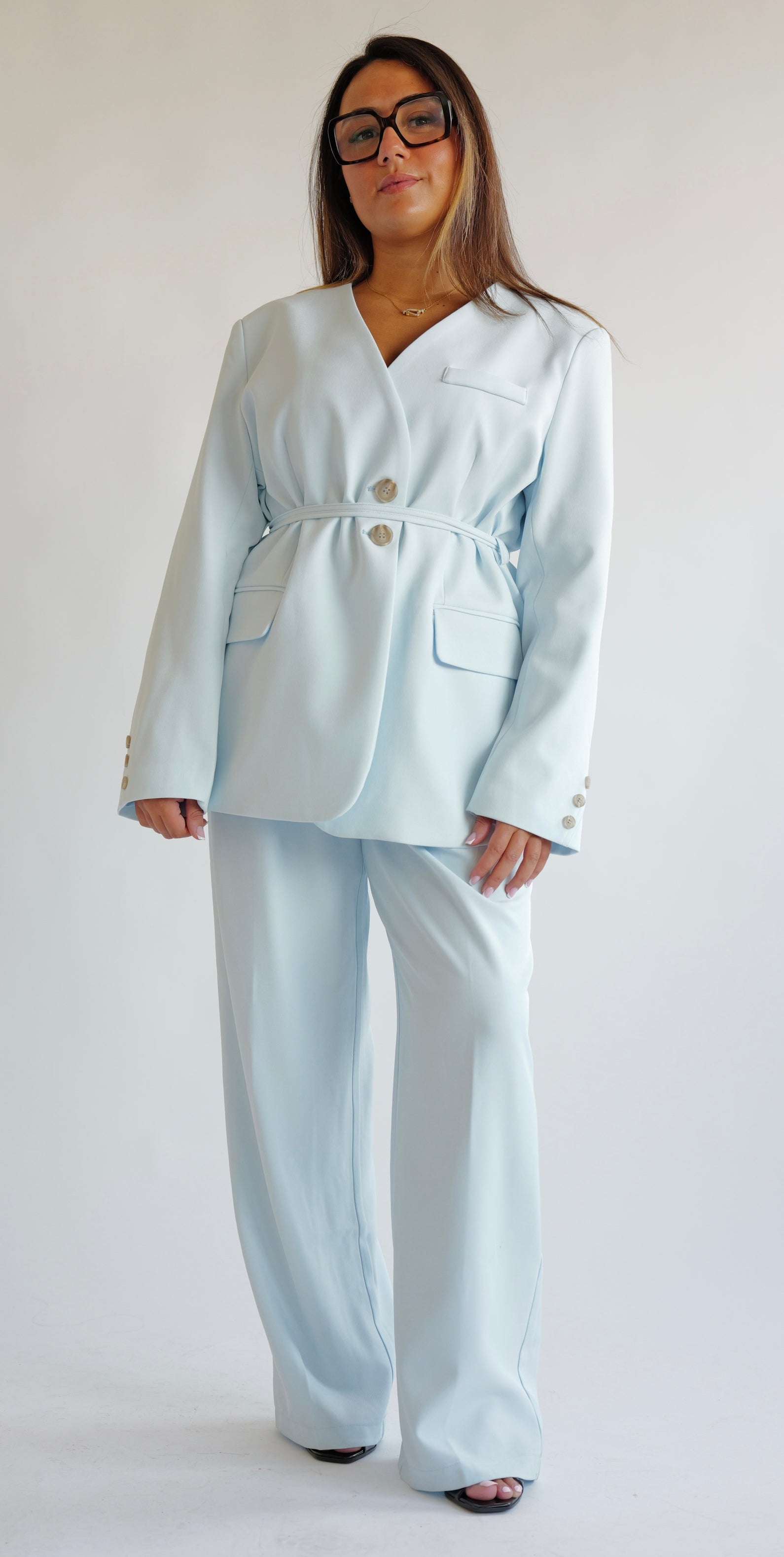 NARÉ - Ensemble Tailoring Ceinturé Baby Blue
