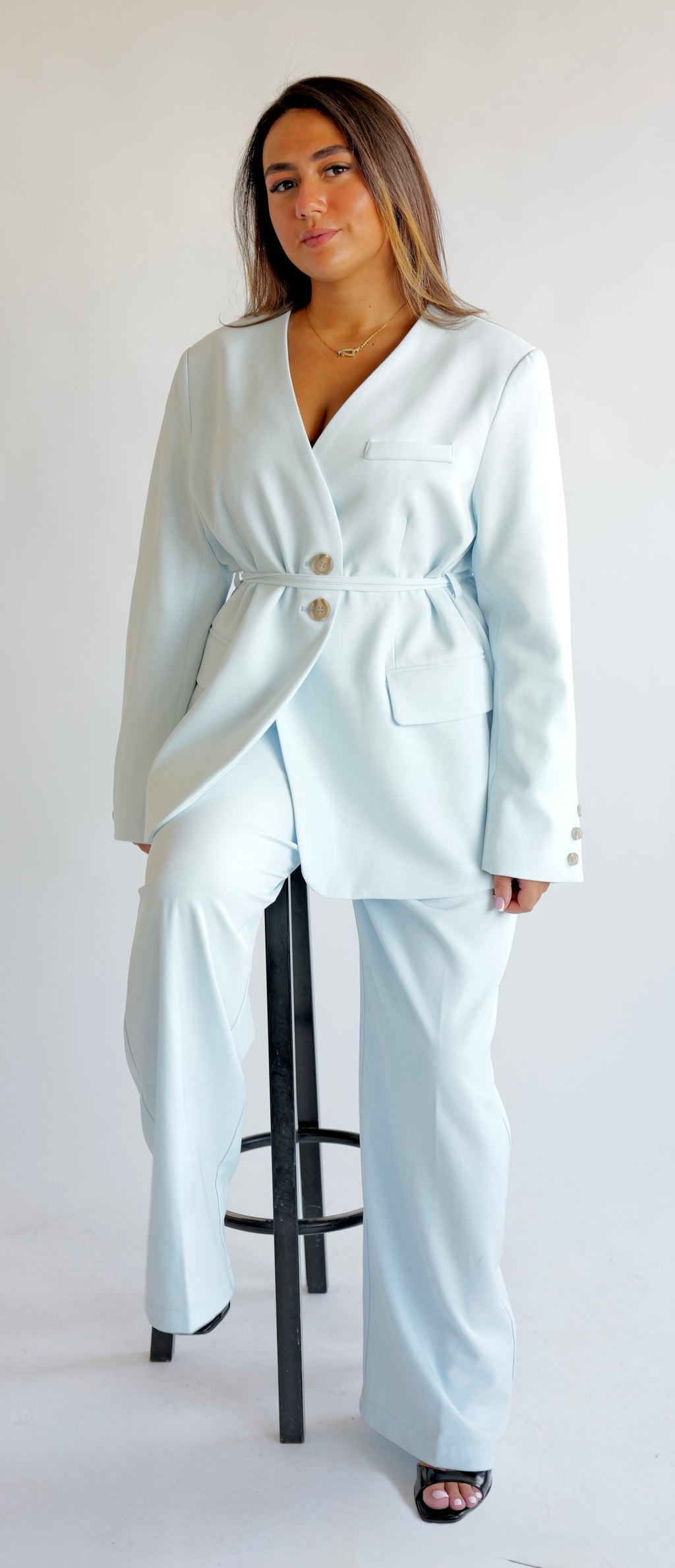NARÉ - Ensemble Tailoring Ceinturé Baby Blue
