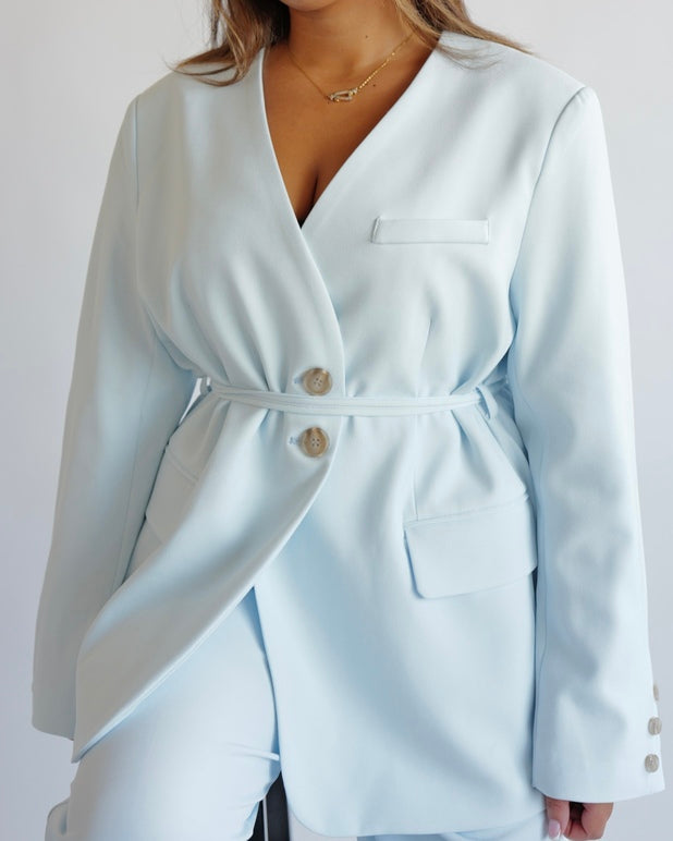 NARÉ - Ensemble Tailoring Ceinturé Baby Blue