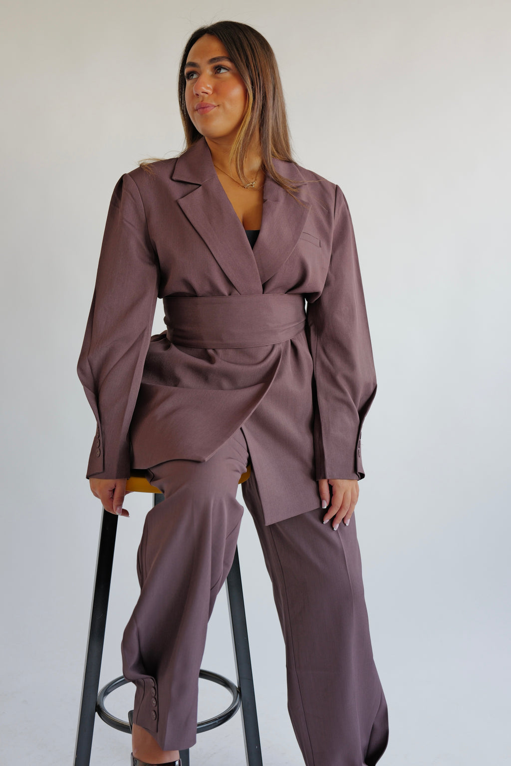 SIRA - Ensemble Tailoring Ceinture Prune