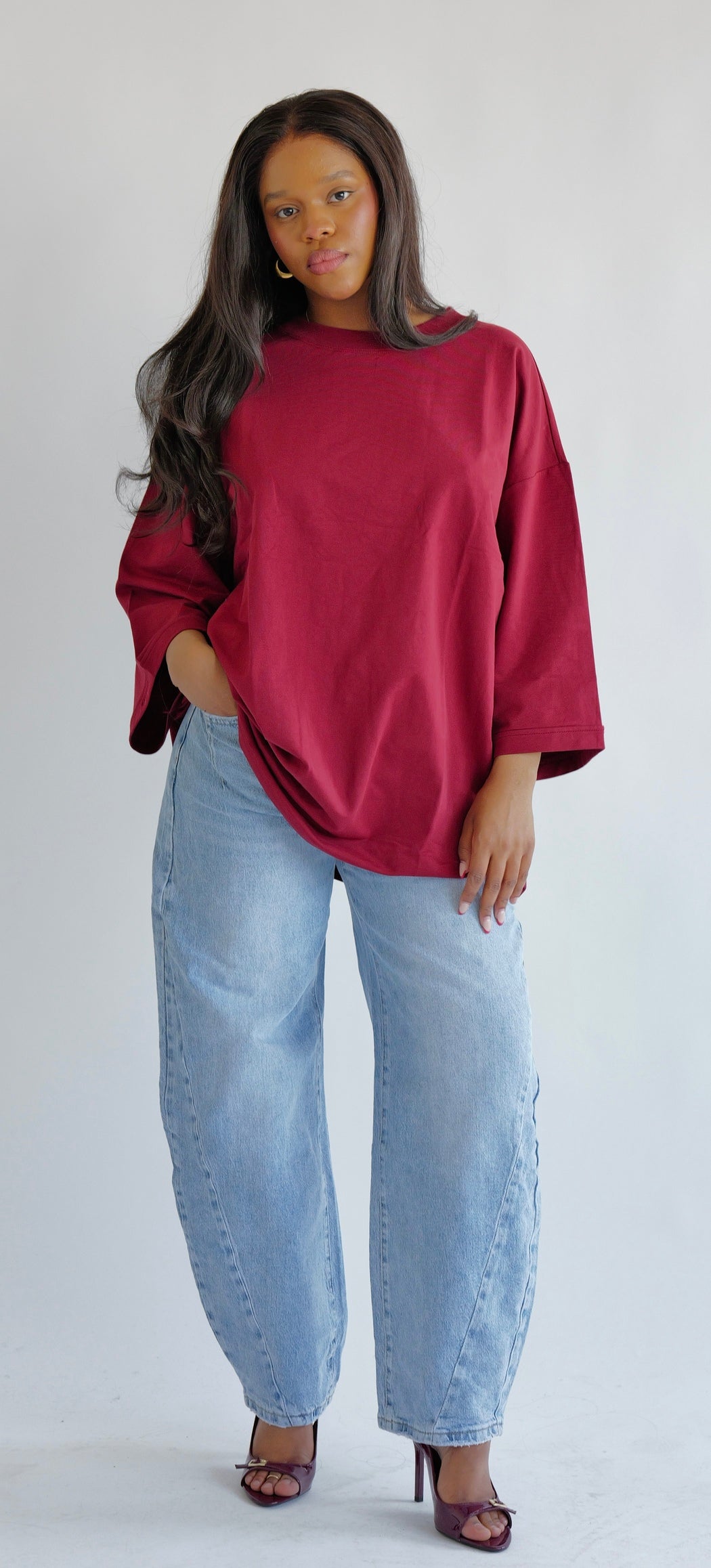 YARA - T-Shirt Oversize Manches 3/4